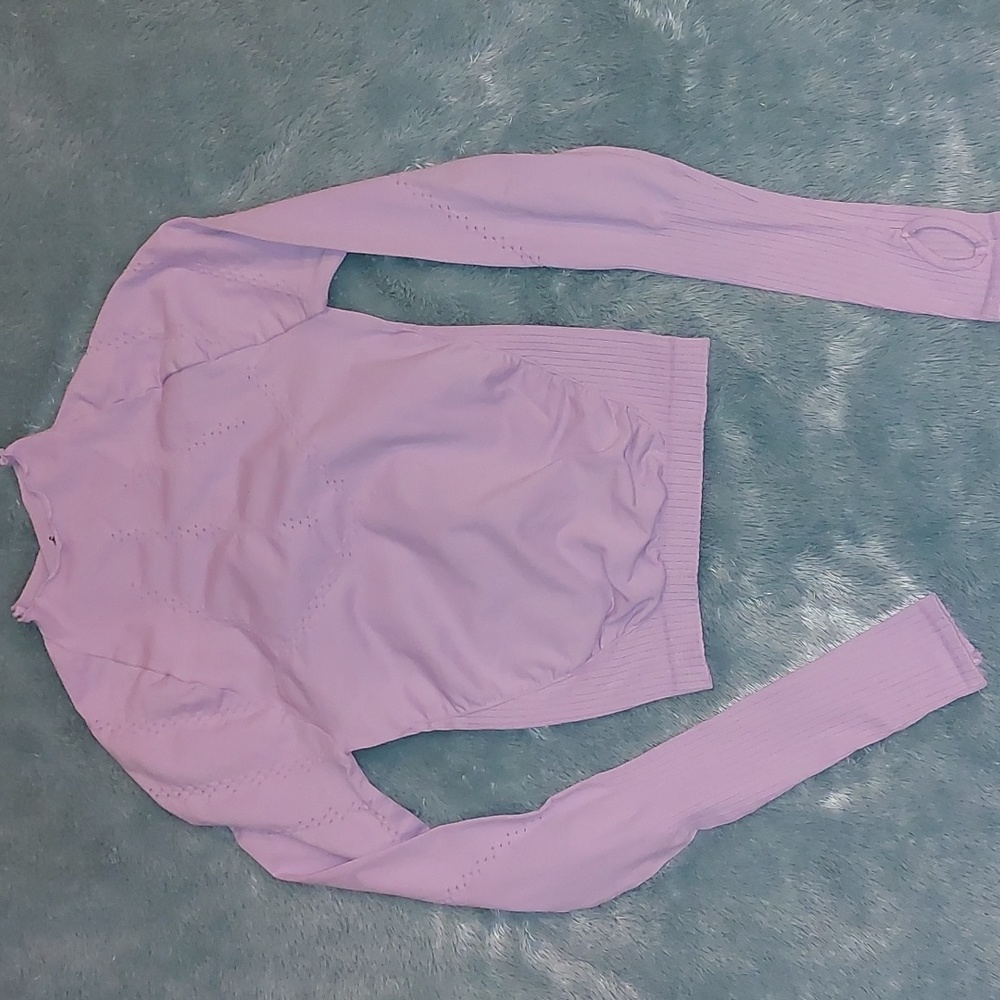 Free People Movement Good Karma High Neck Lavender long sleeve Top Size XS NWOT - Picture 6 of 7